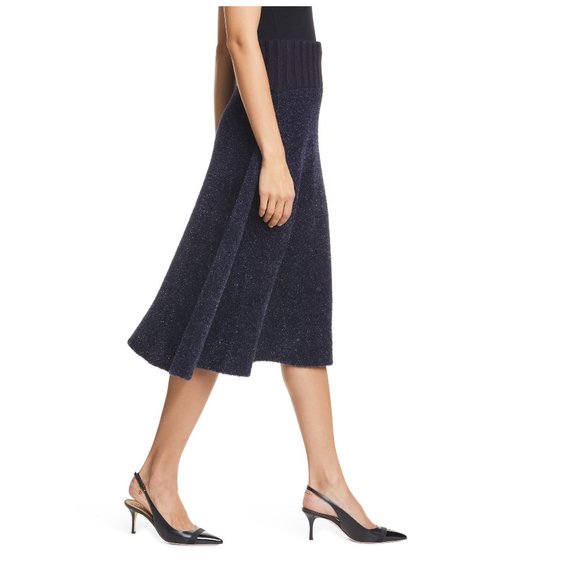 NWT TORY BURCH Lurex Sweater Midi Skirt- for Work or Holiday Style - Picture 3 of 11